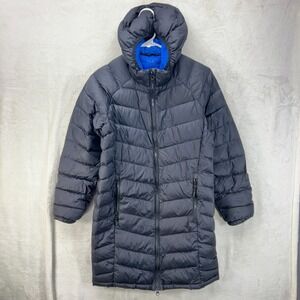 L.L. Bean Girls L 14-16 Goose Down Jacket 650 Puffer Hooded Long Coat Black READ